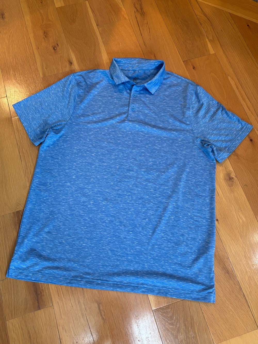 Champion Men's Large Blue Heather Polo Shirt